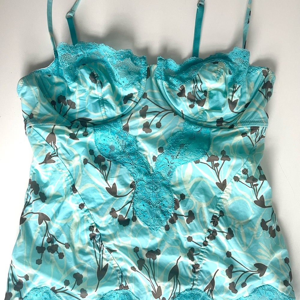 COSABELLA Italy Bustier Blue Lace Underwire Bra Lingerie (36 bust, see chart)NEW